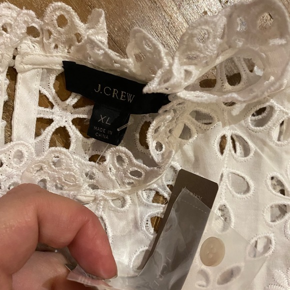 JCrew Eyelet Flutter Sleeve Top - Picture 5 of 5